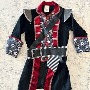 Pirate Adventure Kids Costume - 3 piece Black and Red